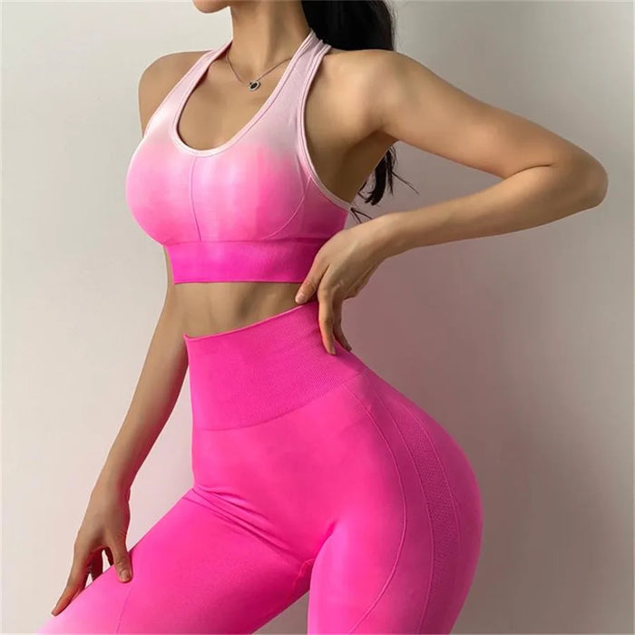 Squat Proof Seamless Yoga Set Gym Fitness Women Sportswear